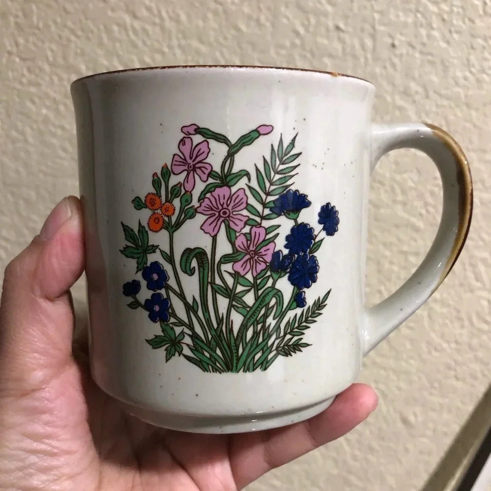 vtg 70s japanese stoneware tea mug coffee mug